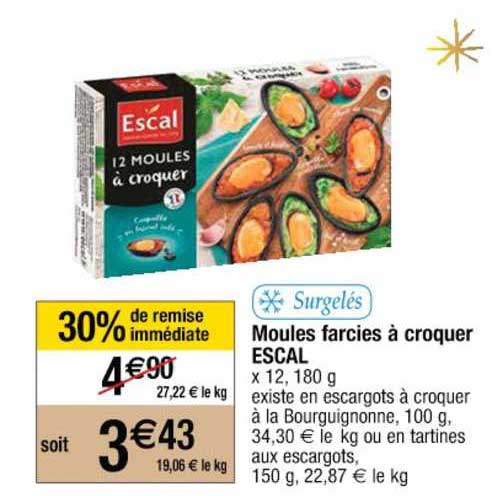 moules farcies à croquer escal