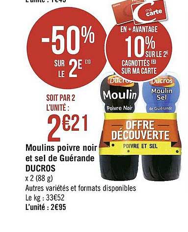 Moulins Poivre Noir Et Sel De Guérande Ducros
