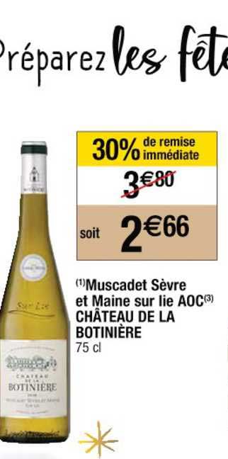 muscadet sèvre et maine sur lie aoc château de la botinière