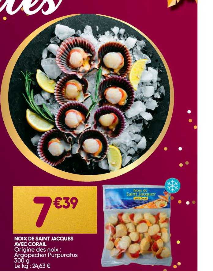 noix de saint jacques avec corail