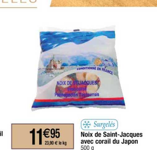 noix de saint jacques avec corail du japon