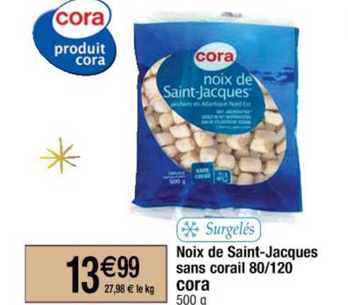 noix de saint-jacques sans corail 80-120 cora