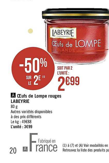 œufs de lompe rouges labeyrie