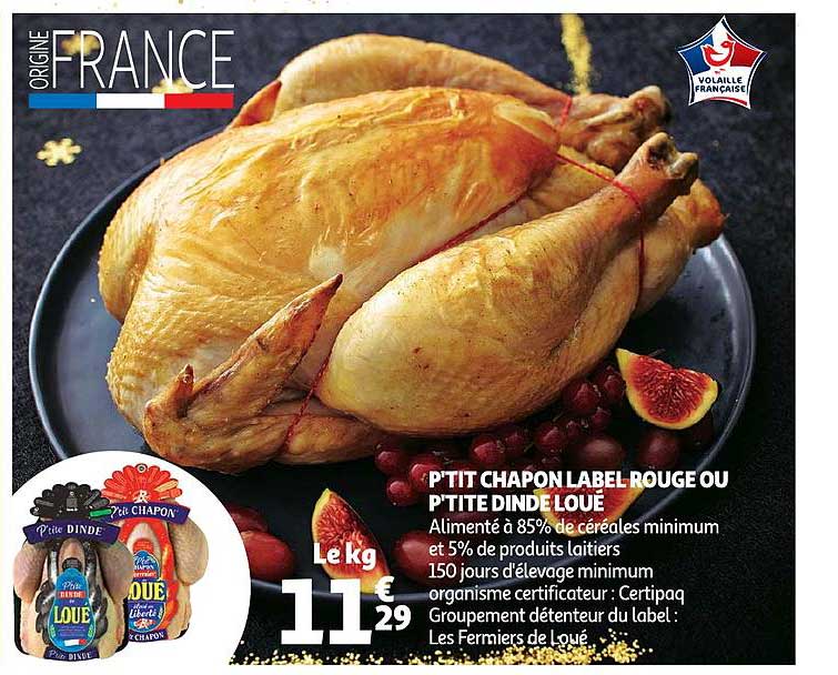 p'tit chapon label rouge ou p'tite dinde loué