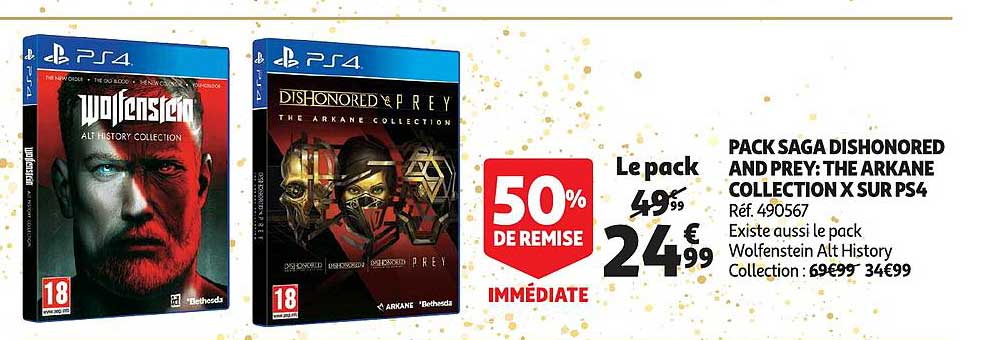 pack saga dishonored and prey : the arkane collection x sur ps4