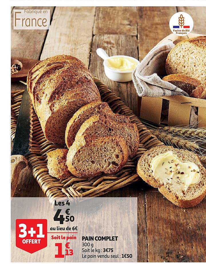 Pain Complet 3+1 Offert