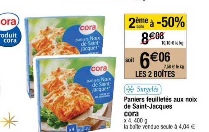 paniers feuilletés aux noix de saint-jacques cora