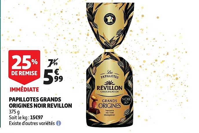 papillotes grands origines noir revillon 25% de remise immédiate