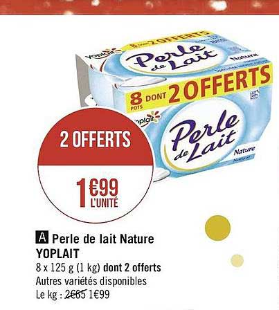 Perle De Lait Nature Yoplait