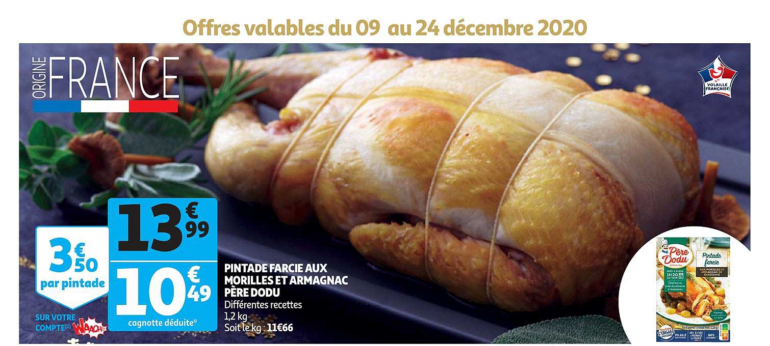 pintade farcie aux morilles et armangnac père dodu