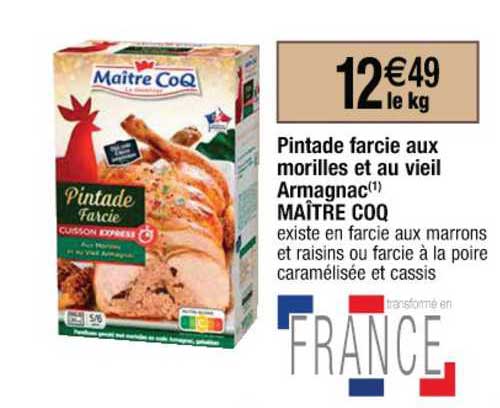 pintade farcie aux morilles et au vieil armagnac maître coq