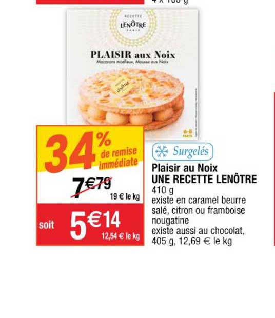 plaisir au noix une recette lenôtre