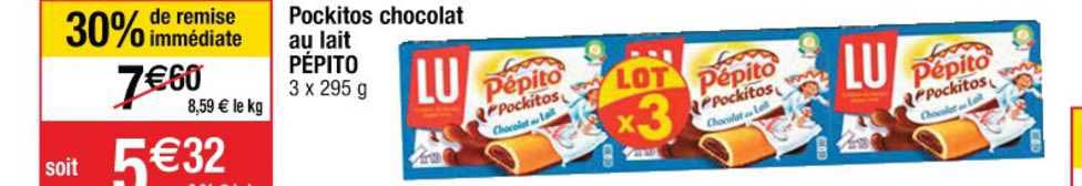 Pockitos Chocolat Au Lait Pépito