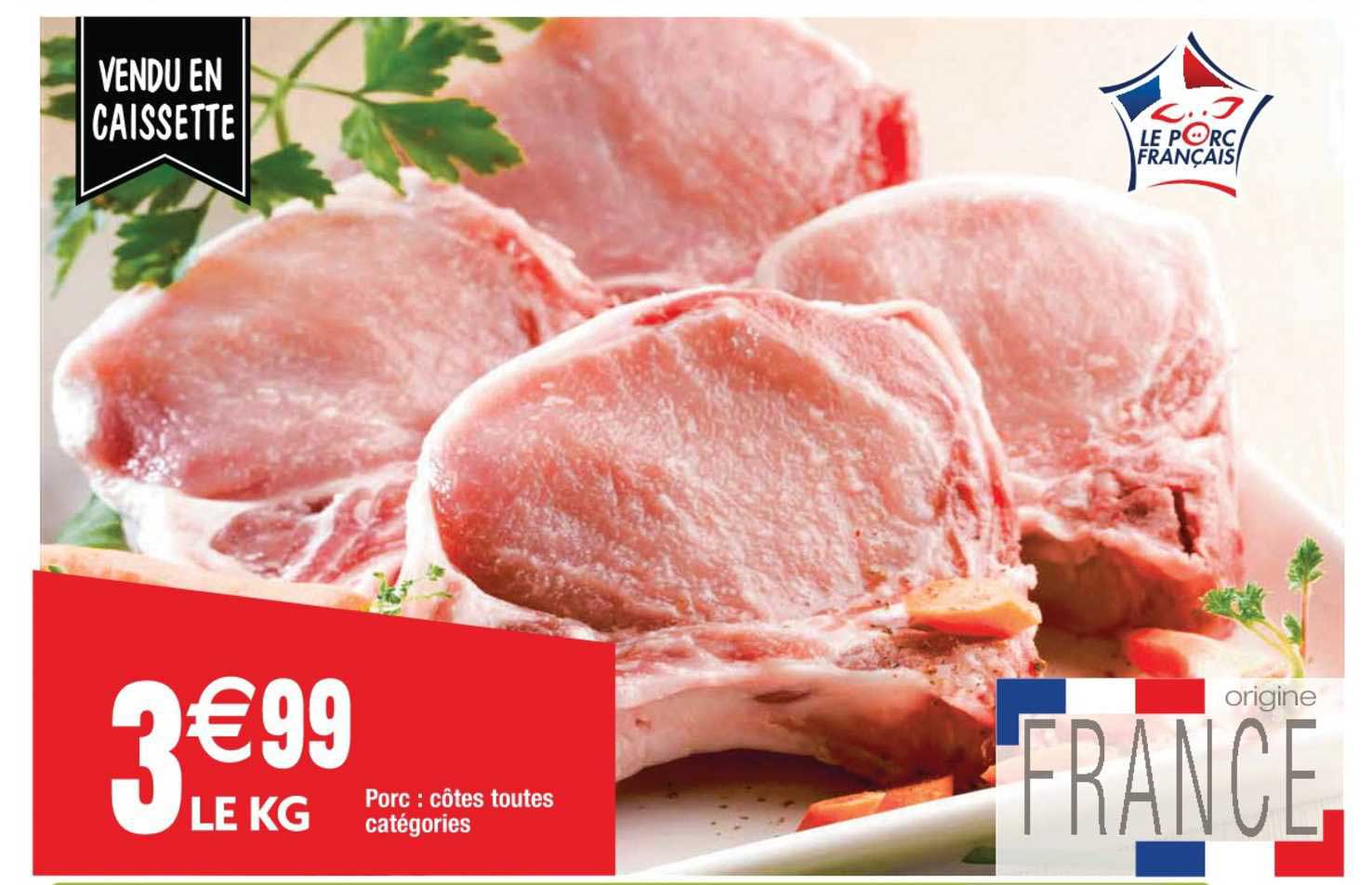 porc : côtes toutes catégories