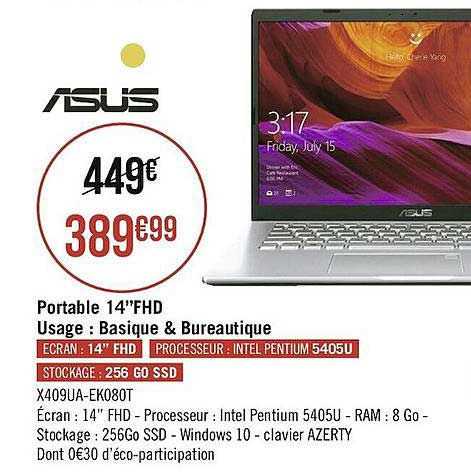 portable 14"fhd usage : basique & bureautique asus