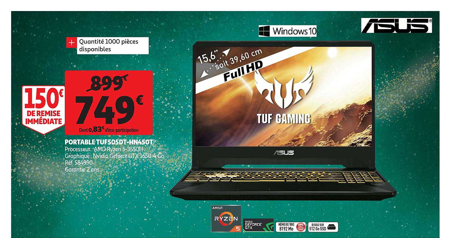 portable tuf 505dt-hn450t window 10 asus