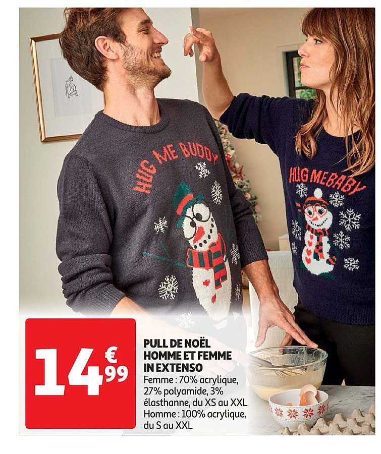 pull de noël homme et femme in extenso