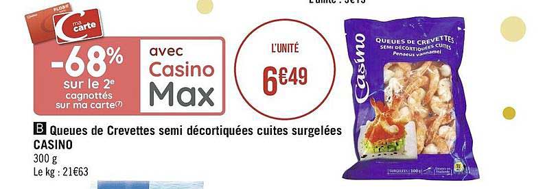 Queues De Crevettes Semi Décortiquées Cuites Surgelées