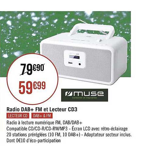 radio dab+ fm et lecteur cd3 muse