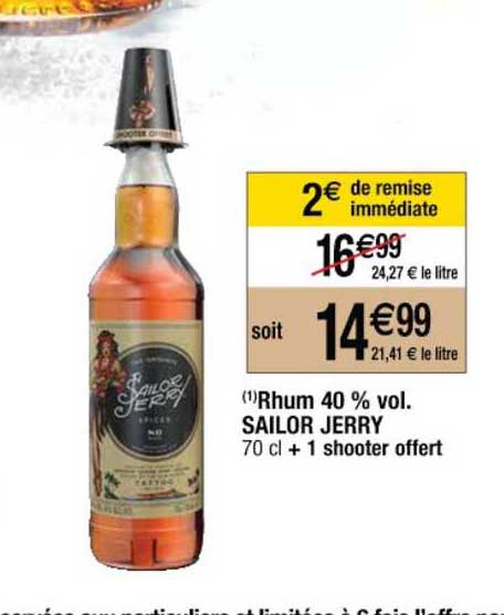 rhum 40% vol. sailor jerry