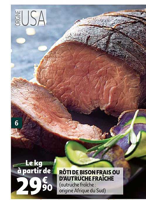 Rôti Bison Frais Ou D'autruche Fraîche