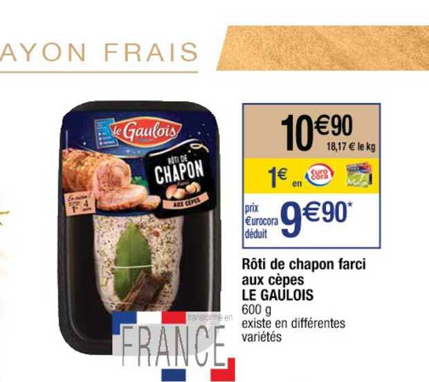 rôti de chapon farci aux cèpes le gaulois