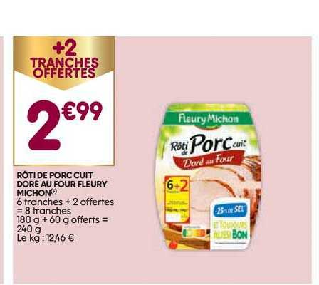 rôti de porc cuit doré au four fleury michon