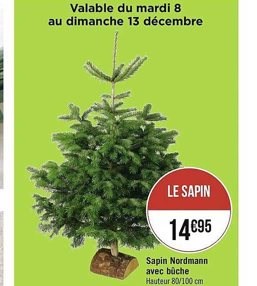 sapin nordmann avec bûche