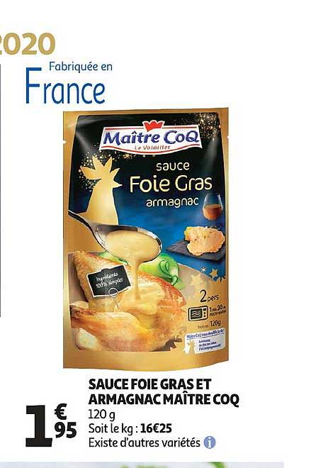 sauce foie gras et armagnac maître coq