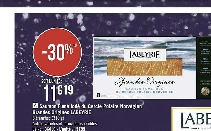 saumon fumé iodé du cercle polaire norvègien grandes origines labeyrie
