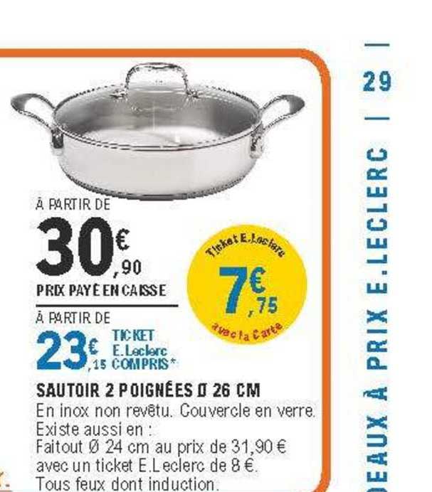 sautoir 2 poignées 26 cm