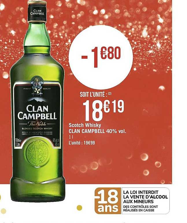 scotch whisky clan campbell 40% vol.