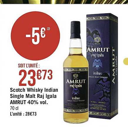 scotch whisky indian single malt raj igala amrut 40% vol.
