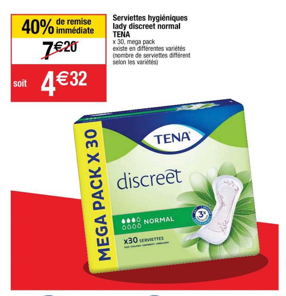 serviettes hygiéniques lady discreet normal tena