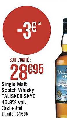 single malt scotch whisky talisker skye 45.8% vol.