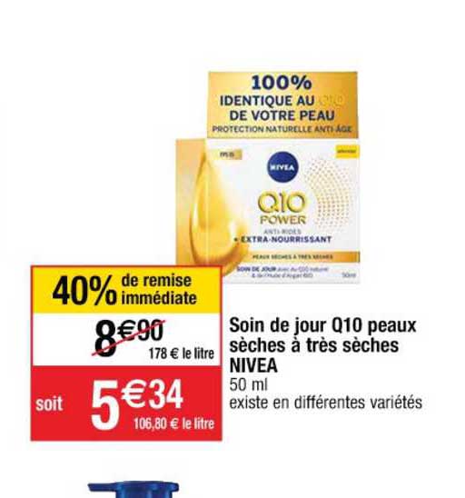 soin de jour q10 peaux sèches à très sèches nivea