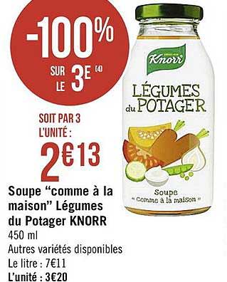 Soupe "comme à La Maison" Légumess Du Potager Knorr