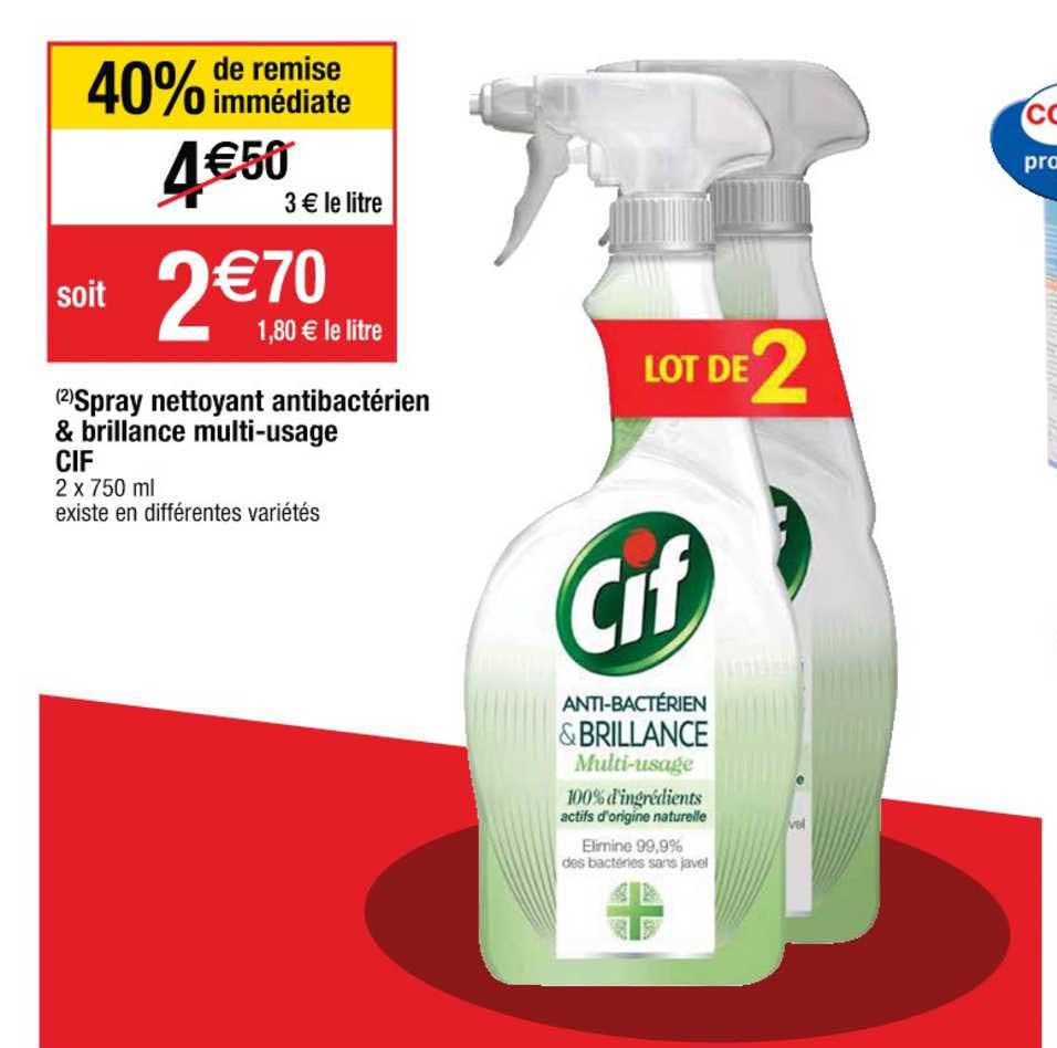 Spray Nettoyant Antibactérien & Brillance Multi-usage Cif