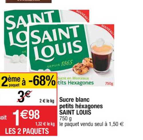 sucre blanc petits héxagones saint louis