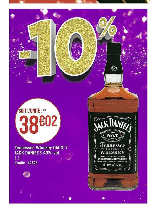 tennessee whiskey old n°7 jack daniel's 40% vol.