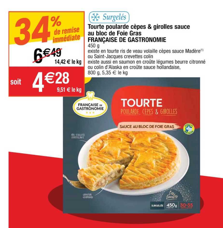 tourte poularde cèpes & girolles sauce au bloc de foie gras française de gastronomie