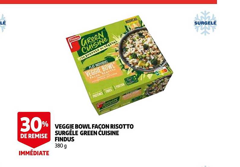 veggie bowl façon risotto surgelé green cuisiné findus 30% de remise immédiate