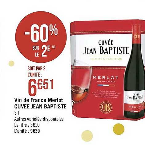 vin de france merlot cuvée jean baptiste