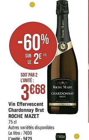 vin effervescent chardonnay brut roche mazet