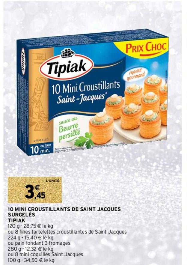 10 mini croustillants de saint jacques surgelés tipiak