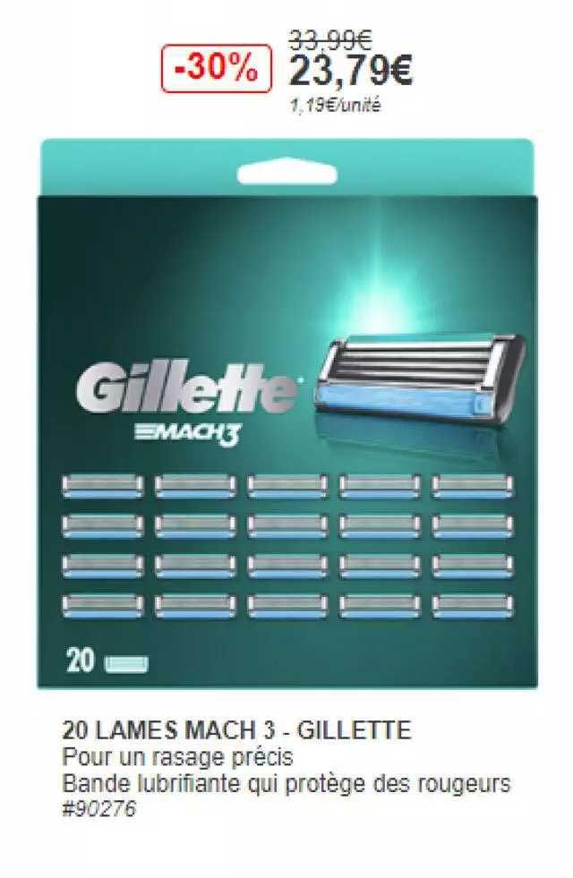 20 lames mach 3 gillette