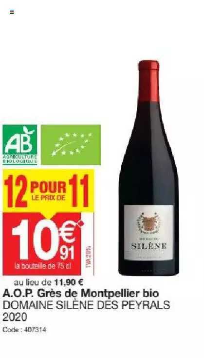 a.o.p. grès de montpellier bio domaine silène des peyrals 2020