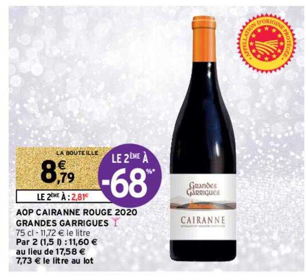 aop cairanne rouge 2020 grandes garrigues
