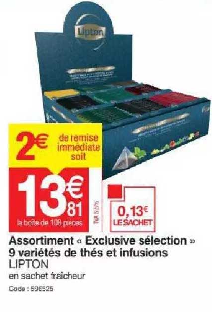 assortiment "exclusive sélection" 9 variétés de thés et infusions