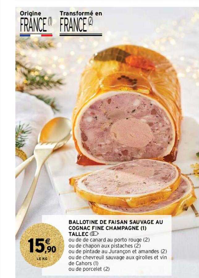 ballotine de faisan sauvage au cognac fine champagne tallec